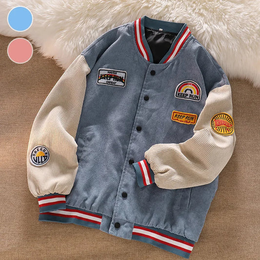 Men Baseball Jackets Spring Autumn New Embroidered Letters Corduroy Loose Coat Tracksuit Harajuku Retro Uniform Men's Clothing